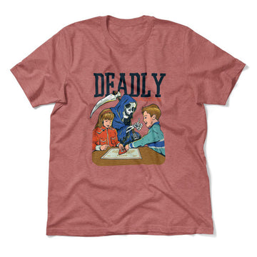 Deadly Games Men/Unisex T-Shirt in Heather Mauve color